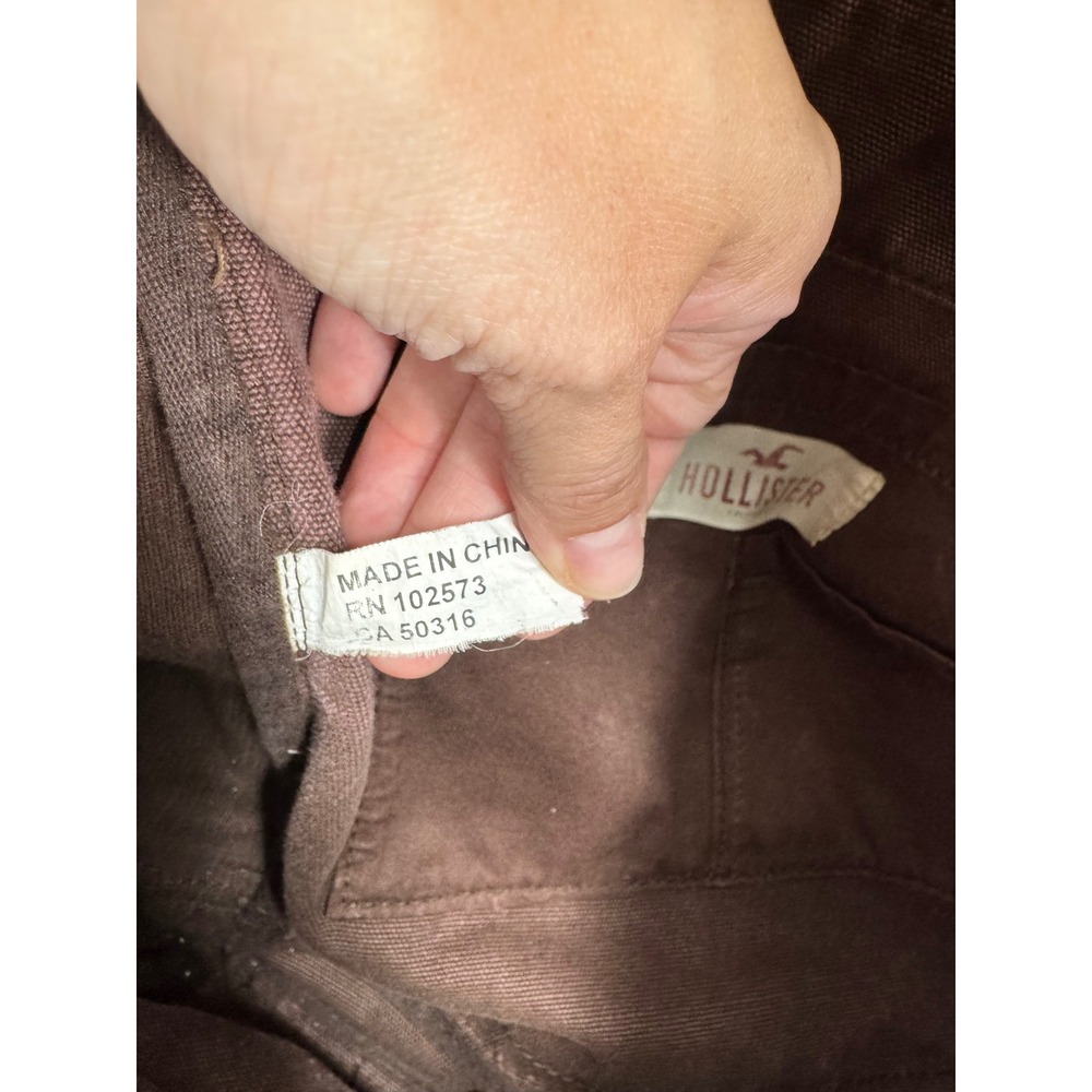 Hollister Messenger Bag Women OS Brown Y2K Canvas Corduroy Trim Crossbody - Picture 5 of 13